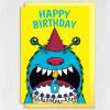 Monster cake 1st, 2nd, 3rd, 4th, 5th, 6th birthday card for children, child, boy, girl, kids, son, daughter (Size A6/A5/A4/Square 6x6") - A6: Single card