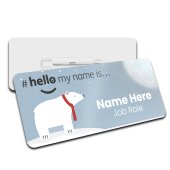 Hello My Name is Name Badge Christmas Polar Bear Badge