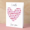 Anniversary or Valentine's Card for Her Anniversary Card for Wife Valentines Day Card For Husband Boyfriend or Girlfriend Love Hearts - Small (4x6) / Blank Message