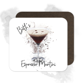 Personalised Espresso Martini Coaster with Splash Effect