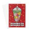 Funny Bubble Tea Christmas Card, Oh Bauble Tea - A5 Portrait - 1 Card