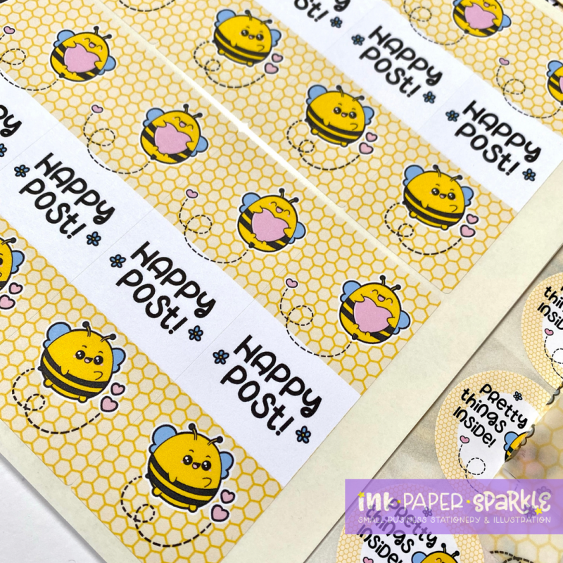 ChubbiBumble Bee Box Seal Stickers - Single sheet (1)