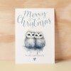 Christmas Card For Her Card For Him Xmas Card For Girlfriend or Boyfriend Christmas Card for Wife Christ Card For Husband Cute Owls - Large (5x7) / Blank Message
