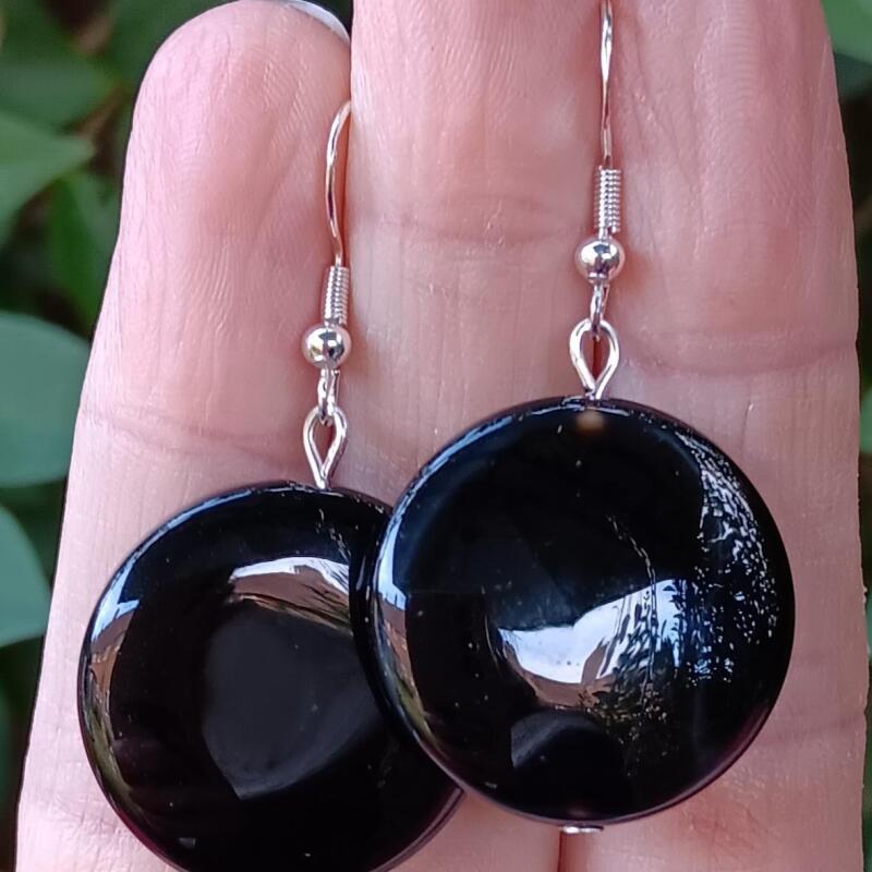 Black Obsidian Earrings - Support