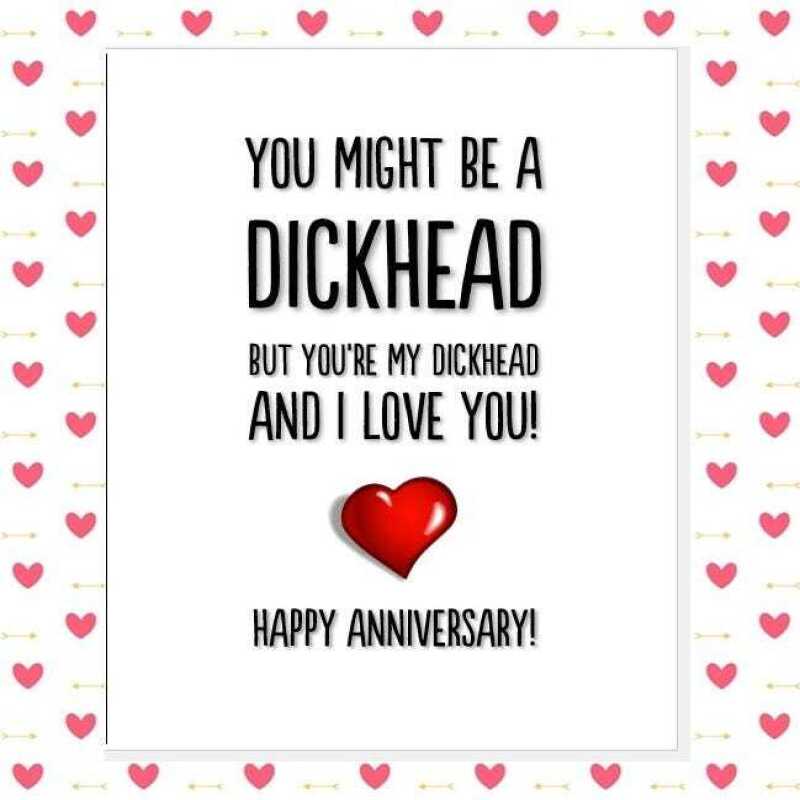 funny rude anniversary card, rude wife card, rude husband card, c*nt card, dickhead card, cheeky card, girlfriend, boyfriend, 15 designs - CUNTIEST