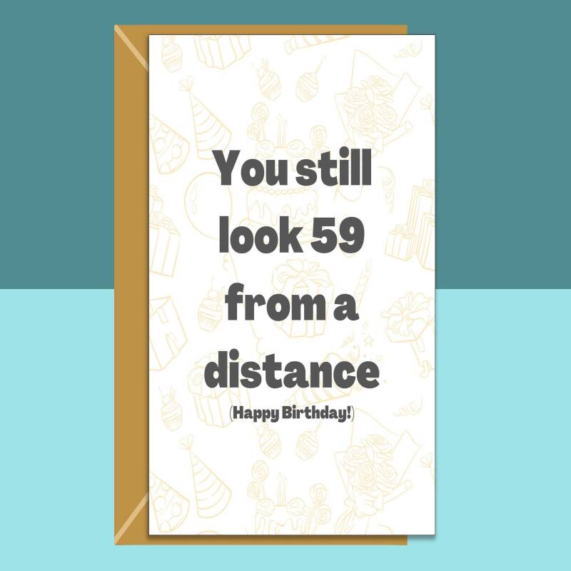 Funny 60th Birthday Card - Personalised inside if required - For Him or For Her - Perfect greetings card for someone turning 60 years old - Blank inside - Small