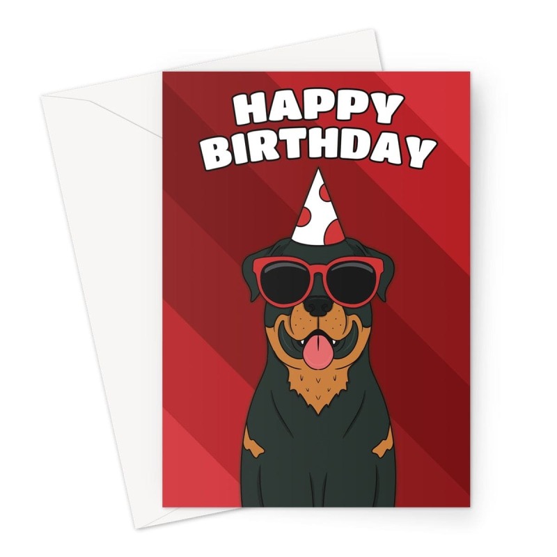 Rottweiler Dog Birthday Card - A5 Portrait - 1 Card