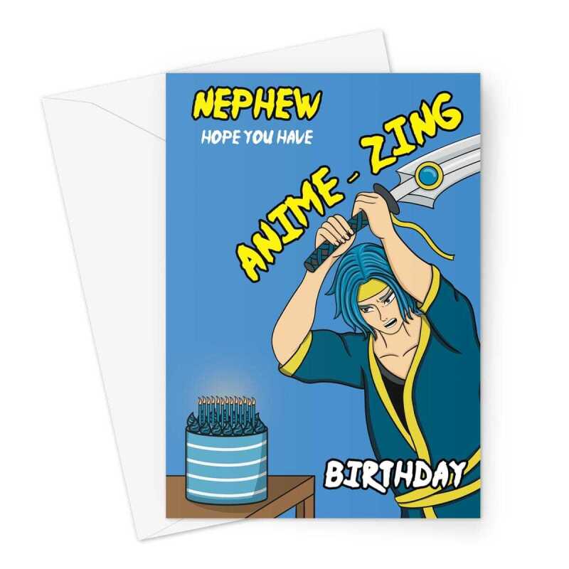 Anime Ninja Birthday Card For Nephew - A5 Portrait - 1 Card