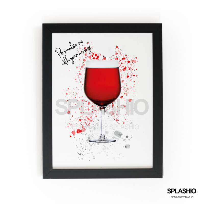 RED WINE  Splatter Art Print, High Gloss Print, Splash Art, Home Decor, Bar Custom Drink Art Cocktails - A6