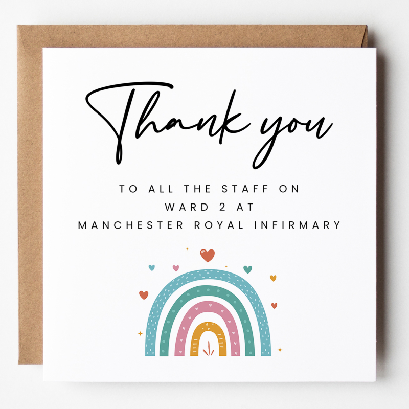 Personalised Thank You Card, For Nurses, Doctors, Hospital