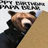 Happy birthday papa bear cute animal in clothes birthday card for dad, father, daddy, papa from son, daughter, child, children (Animalyser) - A6: Single card