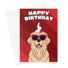 Golden Retriever Dog Birthday Card - A5 Portrait - 1 Card