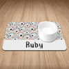 Personalised Boho Rainbow Print Puppy/Dog Bowl Mat