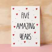 5 Year Anniversary Card For Wife or Husband Anniversary Card for 5th Anniversary Card For Boyfriend or Girlfriend Fifth Wedding Anniversary