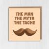 The man, the myth, the beard, tache, moustache funny Valentine's Day card for hairy male, boyfriend, husband (Size A6/A5/A4/Square 6x6") - A6: Single card - Beard