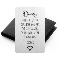 Best Daddy Wallet Card, Personalised Metal Wallet Card - I Wish... - Daddy