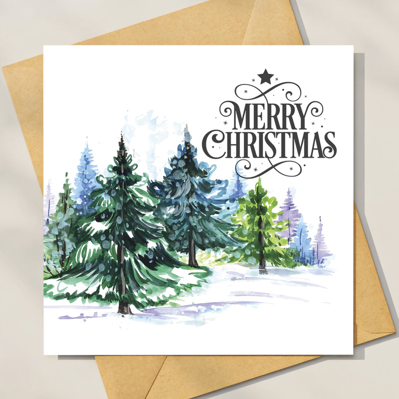 Christmas Tree Card | Watercolour | Traditional Christmas Card | Classic Christmas Card | Watercolour Christmas Tree Card Packs or Singles