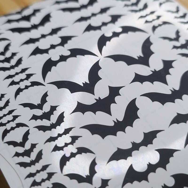 Black Bat Stickers Assorted Sizes - Matt Black
