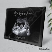 Baby Scan Photo Frame Glass Baby Photo Frame - New Baby Scan Keep Sake Frame Personalised Pregnancy Announcement Baby Scan Photo Glass Frame