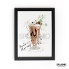 CHOCOLATE MILKSHAKE  Splatter Art Print, High Gloss Print, Splash Art, Home Decor, Bar Custom Drink Art Cocktails - A6