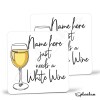 White Wine Hand Drawn Coaster - Home Bar - Birthday Gift. Secret Santa - Hand Drawn White Wine Coaster Personalised Drink Coasters - Single Coaster