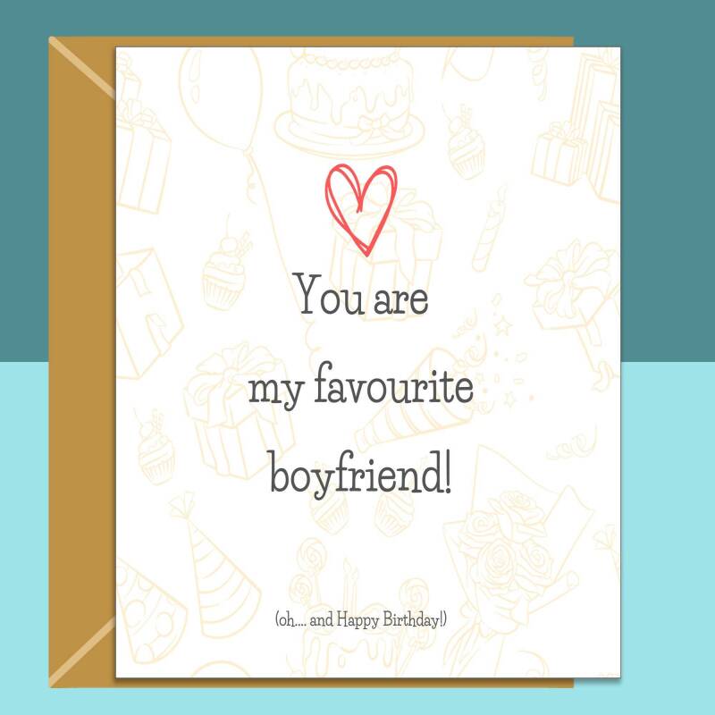 Boyfriend Birthday Card Birthday Card - Can be personalised - Ideal for Boyfriend - Custom Card - Blank inside - Large