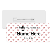 #hello my name is... Name Badge - Watercolour Red Hearts