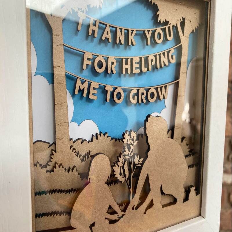 Thank you for helping me grow | Teacher gifts for year end, teaching assistant gift, nursery teacher, thank you teacher - Girl and Male