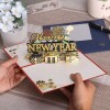 Happy New Year 3D Champagne & Fireworks Popup Card