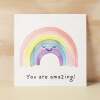 Anniversary Card Or Birthday Card For Boyfriend or Girlfriend Rainbow You Are Amazing Cute Card For Wife Love Card For Husband - Square (6x6) / Blank Message