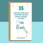 Funny 35th Birthday Card - Personalised - Rude Card for Son, Daughter, Brother, Sister, Friend, or anyone turning 35 years old