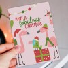 Have a fabulous Christmas flamingos fab Xmas, Holidays, festive card for female, sister, auntie, gay, LGBTQ+ (Size A6/A5/A4/Square 6x6") - A6: Single card