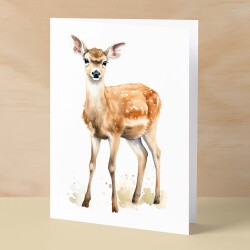 Deer Notelet Card For Anyone Any Occasion Card For Her or For Him 5x7, A6 Card For Birthday or Easter Card Thank You Card Wildlife - Small (4x6) / Blank Message