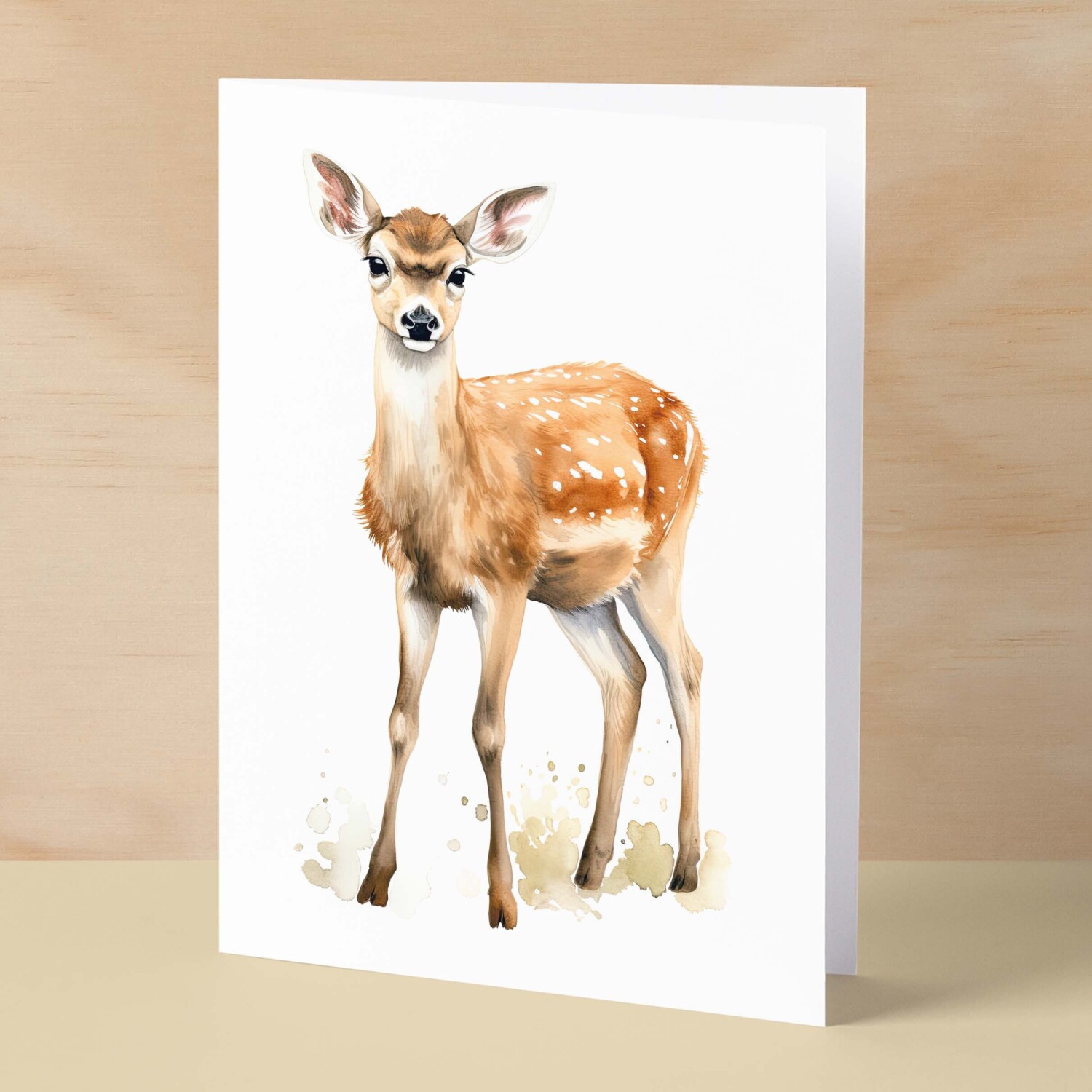 Deer Notelet Card For Anyone Any Occasion Card For Her or For Him 5x7, A6 Card For Birthday or Easter Card Thank You Card Wildlife - Small (4x6) / Blank Message