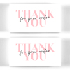 Thank You For Your Order Cards - Small Business Thank You Business Cards - Pink Thank You Business Card Size - Logo Thank You Cards - Sample Card