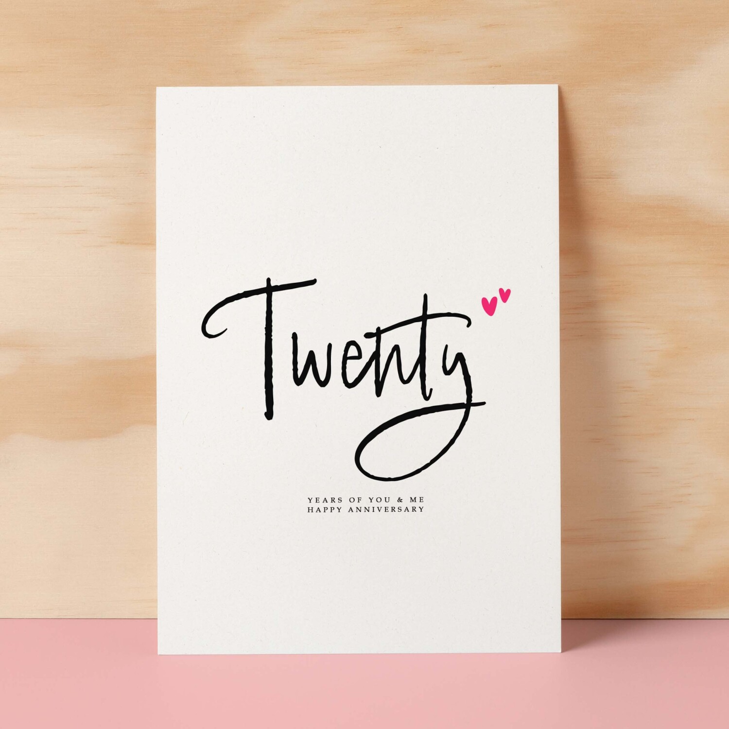 Twenty Year Anniversary Card For Husband 20 Year Anniversary Card Boyfriend or Girlfriend Wedding Anniversary Card For Wife - Small (4x6) / Blank Message