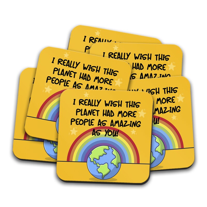 More People As Wonderful As You Coaster - Friendship Gift, Thank You Gift, Positivity, Rainbow Thank You Gift, Positivity, Positive Coaster - Single Coaster