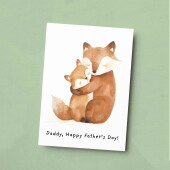 Father's Day Card For Daddy Cute Fox and Cub Illustration Father's Day Card For Dad Father's Day Gift From Child