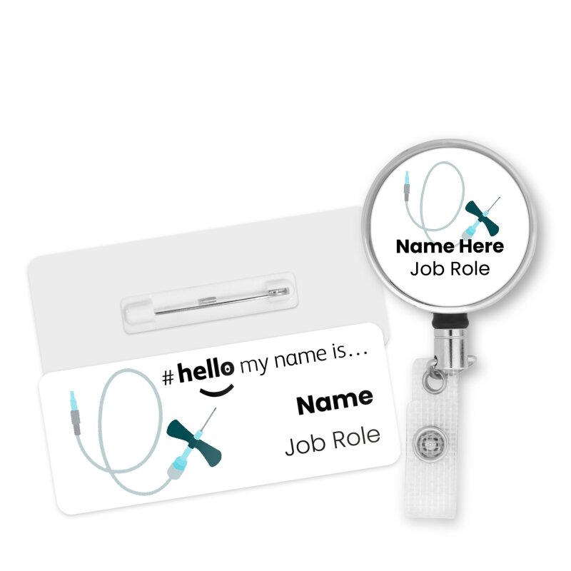 Hello My Name is Badge Butterfly Needle & ID Badge Reel Personalised Premium Durable Name Badge #hello mynameis Name Badge Nurse Badges. - Standard Name Badge - Safety Pin Standard