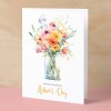 Mother's Day Card For Mum Happy Mother's Day Mothers Day card Mothering Sunday Floral Pink and Yellow Flowers Mom Mommy Mum Mummy - Small (4x6) / Blank Message