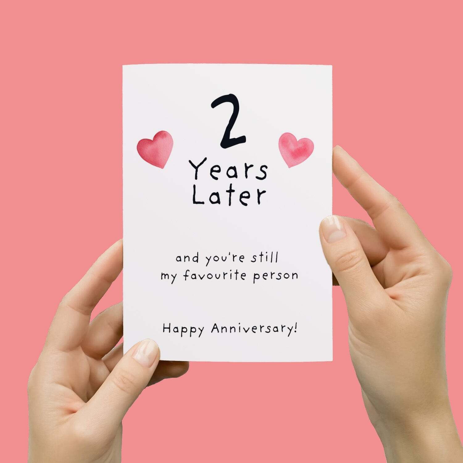 2nd Wedding Anniversary Card For Wife Anniversary Card for Husband 2 Year Anniversary Card For Boyfriend or Girlfriend Second Anniversary - Large (5x7) / Blank Message