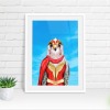 Falcon in clothes, animal print, wall art - A5 - Glossy