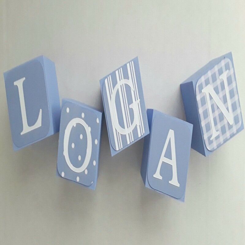 Personalised baby boy blocks,wood name blocks,new baby gift (MIN 3 ORDER) - 4cm