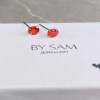 925 Silver Stud Birthstone Earrings - Jan - Garnet