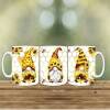 Adorable Gnome Mugs with Sunflower and Bee Design - Honeycomb