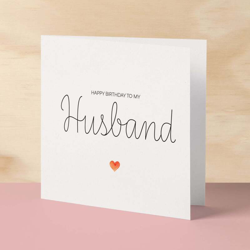 Husband Birthday Card Sentimental Card for Husband Love Greeting for Him Special Hubby Birthday Heartfelt Message Card for Him - Square (6x6) / Blank Message