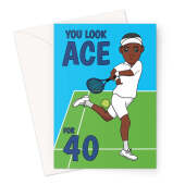 40th Birthday Card For Tennis Player - Male