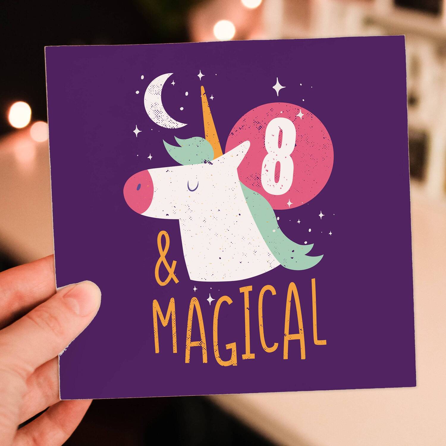 Children, child, boy, girl, kids any age birthday card: Magical unicorn - 1st, 2nd, 3rd, 4th, 5th, 6th, 7th (Size A6/A5/A4/Square 6x6") - A6: Single card