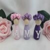 Personalised Wooden Peg Dolls,New Baby Gift,Personalised Nursery Decor - With letters