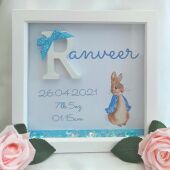 Personalised Peter Rabbit New Baby Frame, new baby gift, baby initial frame